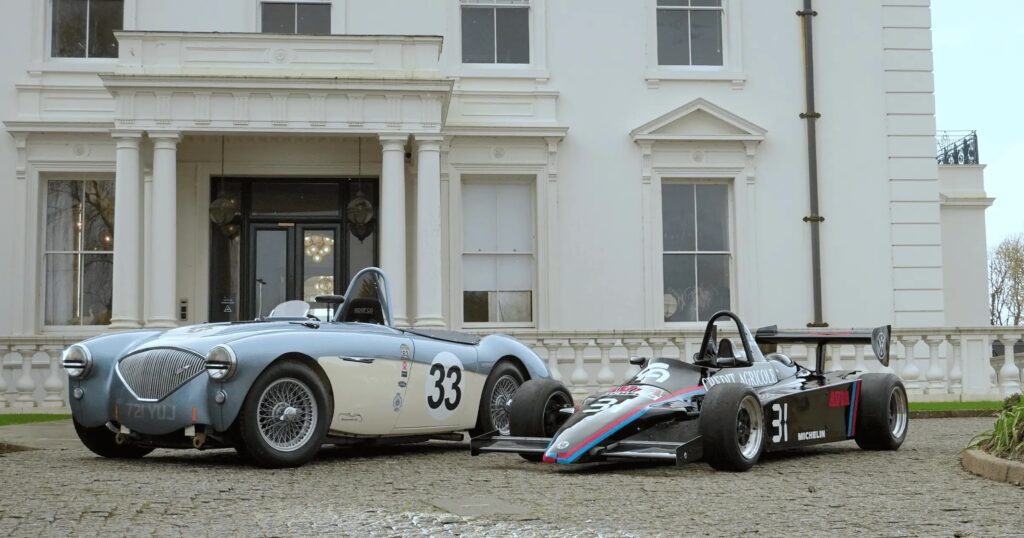 F3 and Austin Healey outside Winslade Manor
