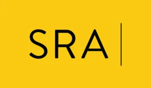 SRA badge BLACK ON YELLOW (002)